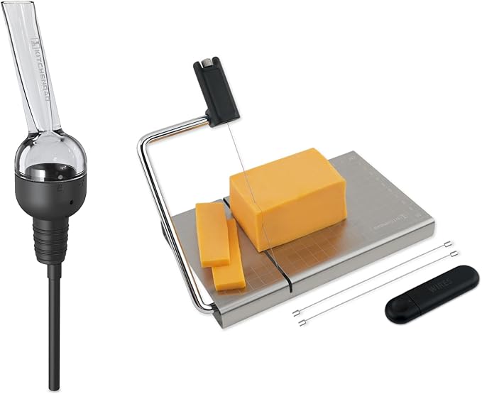 KITCHENDAO Detachable Wine Aerator and Replaceable Wire Cheese Slicer