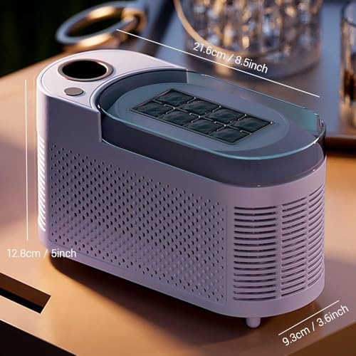 Portable Ice Maker, 12V DC Adapter, Makes 8 Cubes in 10 Mins, Mini Countertop Machine for Home Office Camping RV Bar Parties