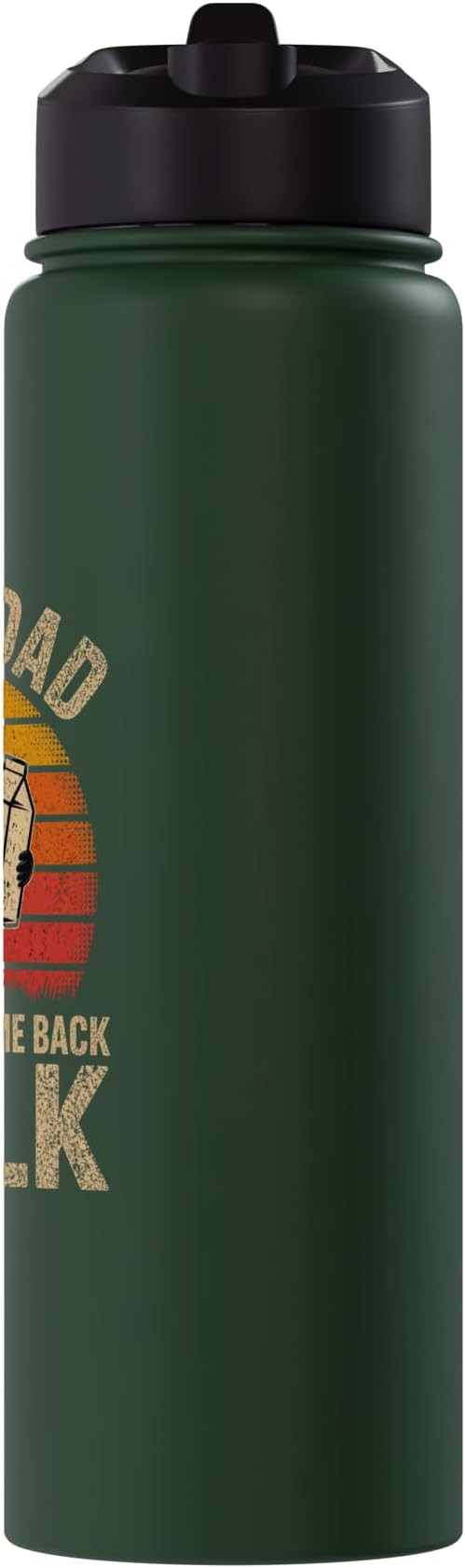Just A Dad Who Always Came Back With The Milk Raccoon Retro Stainless Steel Insulated Water Bottle