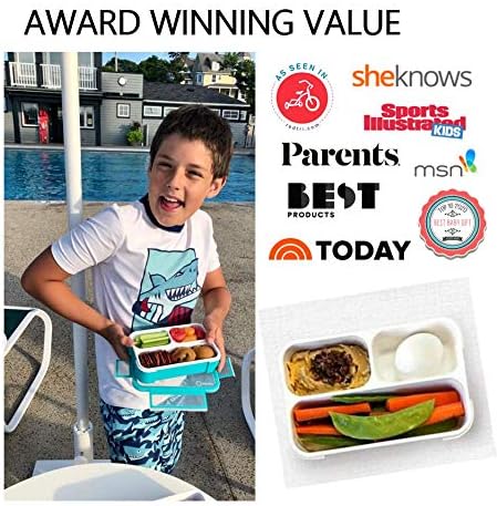 Small Snack Containers for Kids Toddlers - 3 Compartments (Set of 2) - Leak-Proof Boxes with Lids - BPA-Free Plastic Mini Bento Lunch Box - Ideal for School, Daycare, Holds 2 Cups (Purple + Blue)