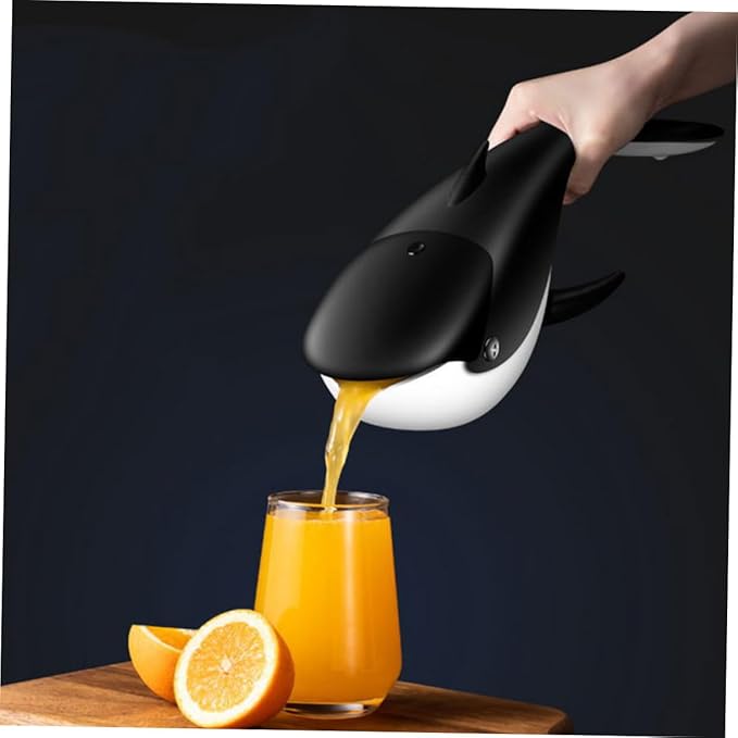 SHOWERORO Whale Manual Citrus Juicer Portable Hand Press Fruit Squeezer for Oranges Lemons Grapefruits Design Decorative Kitchen Countertop Accessory