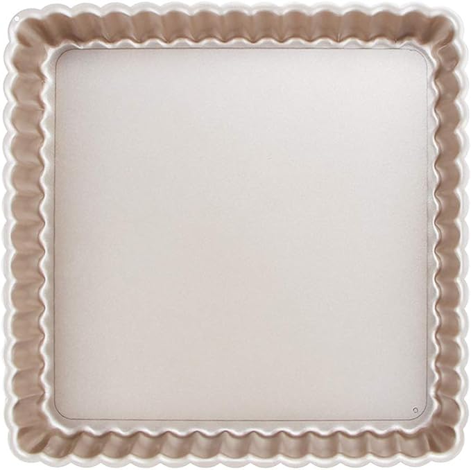 Webake Square Tart Pan, 9 by 9 Inch Tart Tin with Removable Bottom, Non-Stick Carbon Steel Quiche Pie Pan for Baking