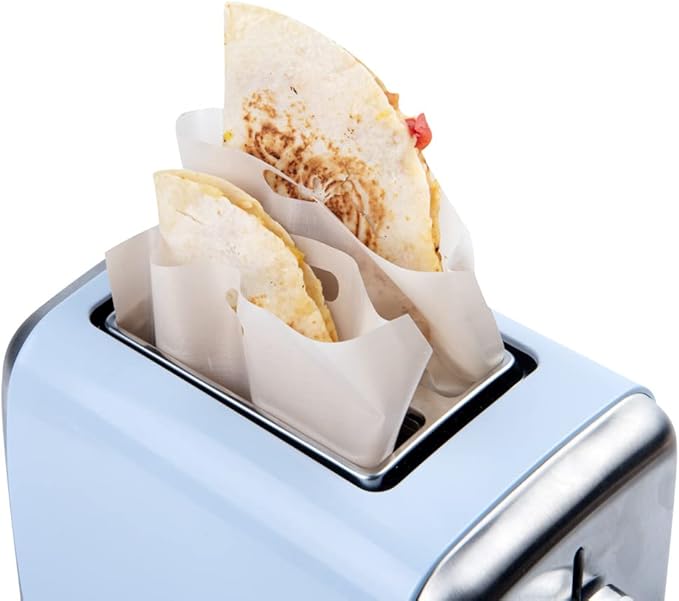 Restaurantware Bag Tek 8.7 x 7.9 Inch Toaster Bags 10 Large Toaster Sandwich Bags - Multipurpose Non-Stick Kraft Plastic Toaster Sleeves Semi-Disposable