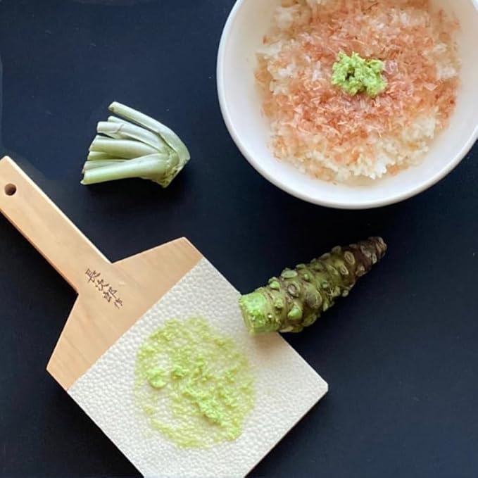 Japanese Traditional Grater for Wasabi and Ginger with Minoyaki Plate Made in Japan (Single item, Grater Extra large size)
