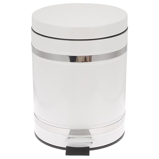 VICASKY Step-on Trash Can with Lid 5.5 Gallon Round Household Waste Basket Industrial Style Iron Pedal Rubbish Container for Kitchen Bathroom Office Use