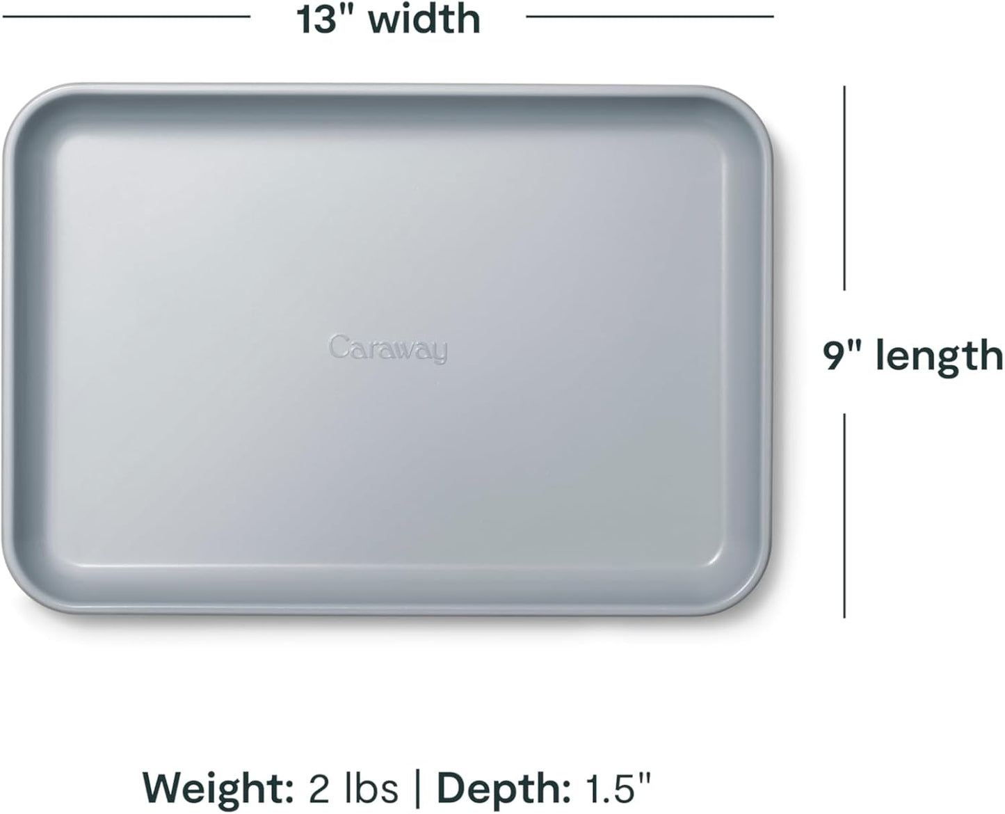 Caraway Nonstick Ceramic Small Baking Sheet Duo (9x13”) – Non-Toxic, PTFE & PFOA Free – Oven Safe – Aluminized Steel Core – Mini Sheet Pan for Baking, Roasting & More - Black