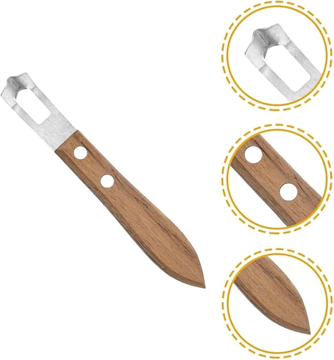 3 PCS Cocktail Channel Carving Knife Walnut Wood Handle Fruit and Vegetable Carving Tool V-Shaped Stainless Steel Blade, Garnish Citrus Zester for Decorating Cocktails, Desserts, and Salads