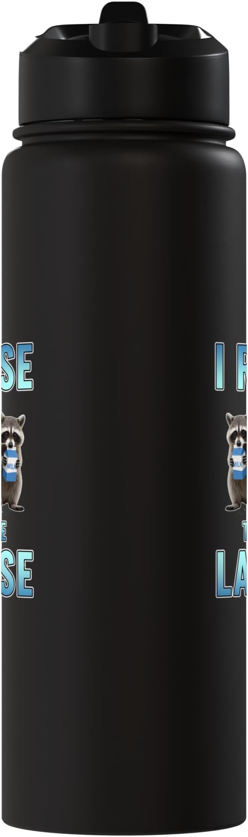 I Refuse To Tolerate Lactose Funny Raccoon Humor Stainless Steel Insulated Water Bottle