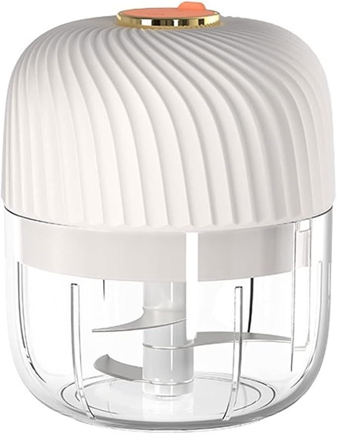 250ml Electric Garlic Chopper, Mini Food Processor Masher Crusher, Garlic Grinder with USB Charging for Onion Ginger Vegetable Pepper Spice Meat (Gray : White)
