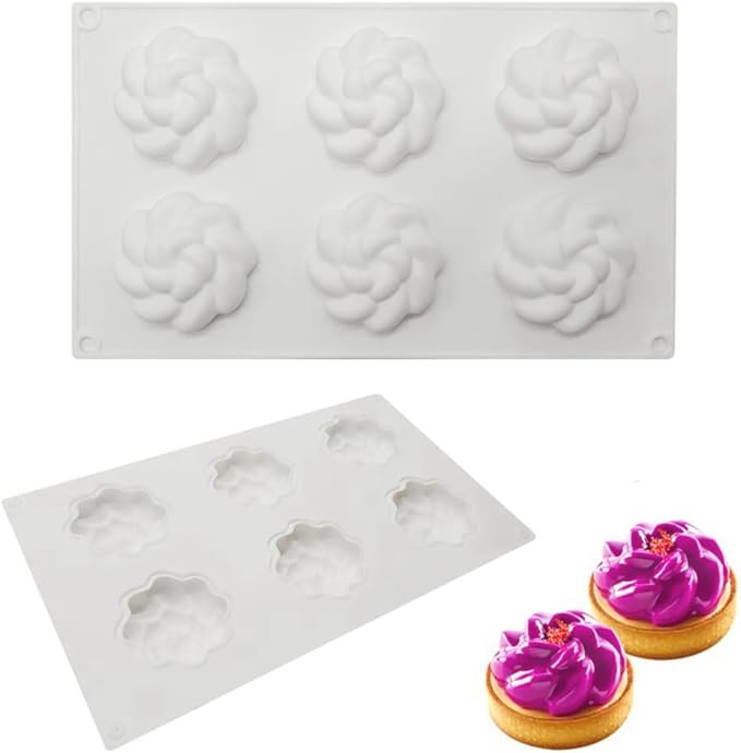 Silicone Mold for Baking Cakes,Soap Molds,Flower Shape Silicone Molds for Homemade French Dessert Mold for Pastry Chocolate,Jelly Chocolate Mold ＆ Ice Cube Tray (H_ Flower)