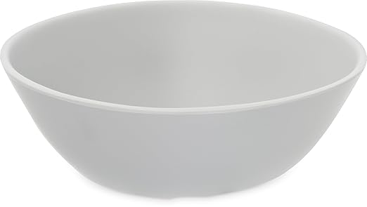 Carlisle FoodService Products Ridge Reusable Plastic Bowl for Home and Restaurant, Melamine, 22 Ounces, Cement, (Pack of 12)