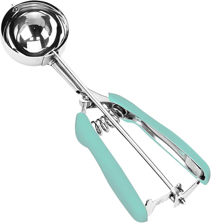 Ice Cream Scoop, Cookie Scoop, 4 Tbsp/ 60 ml/ 2 oz Cookie Scoops for Baking, 18/8 Stainless Steel Cookie Scooper for Baking, Ice Cream Scooper with Trigger Release, Cookie Dough Scoop (Mint)