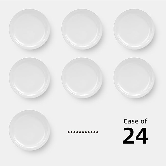 Stoneware Narrow Rim Commercial Grade Dinnerware (Bright White, Plate 9 5/8")