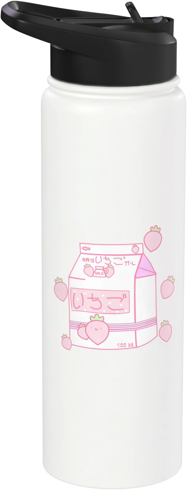 indie pink Aesthetic pastel anime Japanese strawberry Milk Stainless Steel Insulated Water Bottle