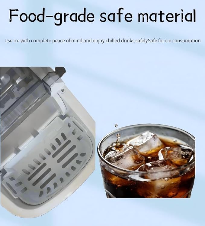 Ice Basket Replacement for Small Household Ice Makers - Food-Grade Plastic Ice Storage Bin Accessory with Drain Design (Size: 7.36"D x 4.88"W x 3.15"H) (HZB-16A)