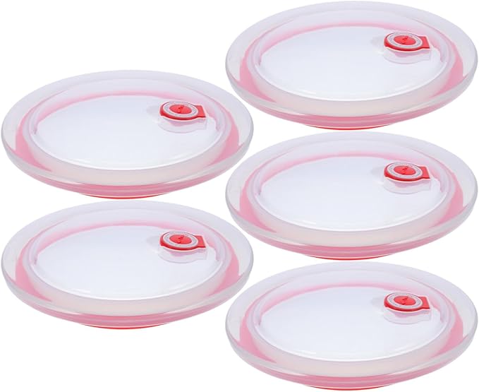 ibasenice 5PCS Silicone Glass Bowl Lid - 5inch Vented Food Storage Bowl Covers - Microwave Safe Replacement Lid for Ceramic Glass Food Containers