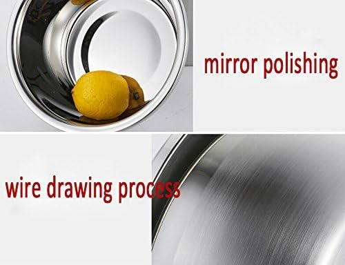 meleg otthon Stainless Steel Bowl,8.5QT Salad Bowl,Metal Bowls,Stainless Steel Basin,Heavy Duty Deeper Edge Mirror Finish Dishwasher Safe Bowl (XXL)…
