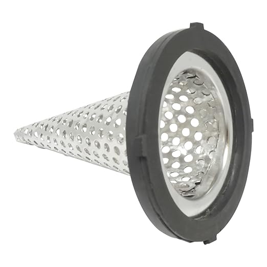 Gloxco 2" Funnel Suction Strainer, Witch Hat, Stainless Steel (STR-F200)