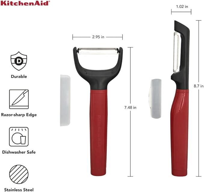 KitchenAid Universal Y and Euro Peeler Set, 2 Piece, Empire Red