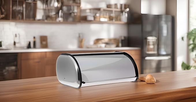 HOME IT Stainless Steel Bread Box for kitchen, bread bin, bread storage Bread holder 16.5x10x8