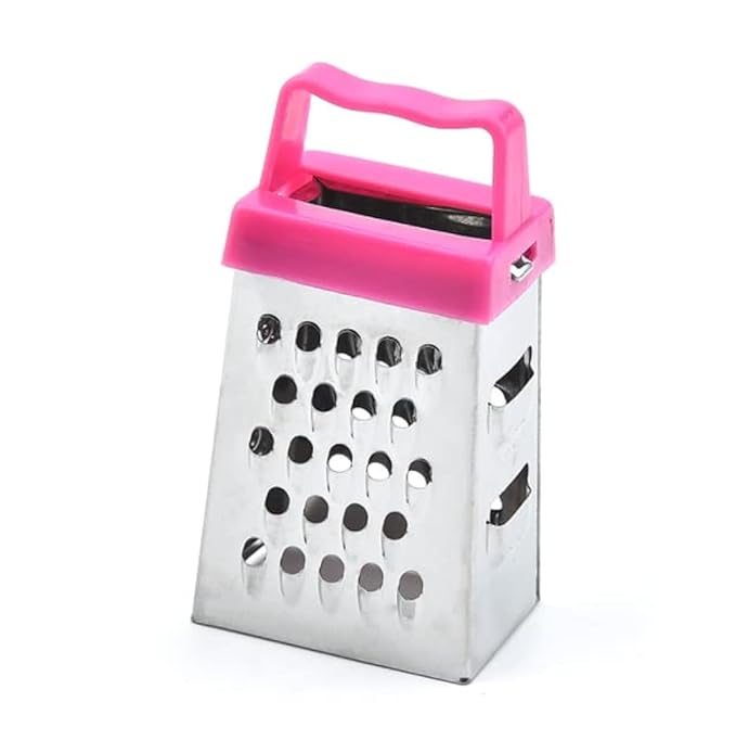 Mini Grater, Stainless Steel Cheese Ginger Vegetable Spices Small Grater for Kitchen (Rose)