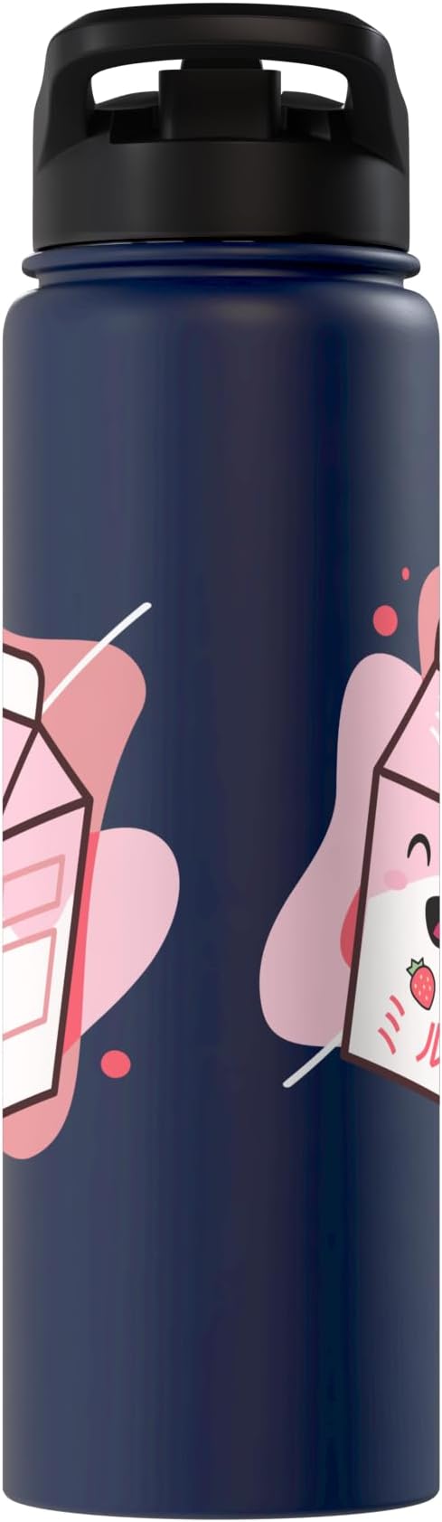 Kawaii Milk Cow Retro Japanese Strawberry Strawberry Milk Stainless Steel Insulated Water Bottle