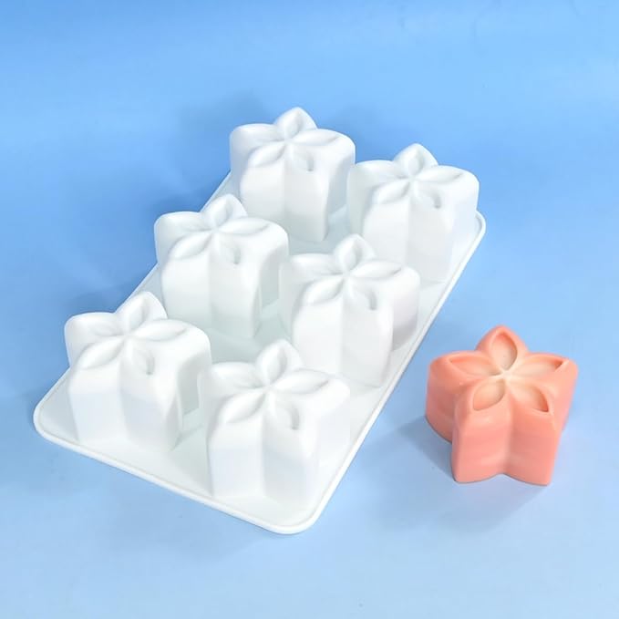 Flower Mousse Cake Mold, Food Grade Silicone Chocolate Dessert Baking Molds for Family Party Baking Pan (E_Pentagonal Flower)