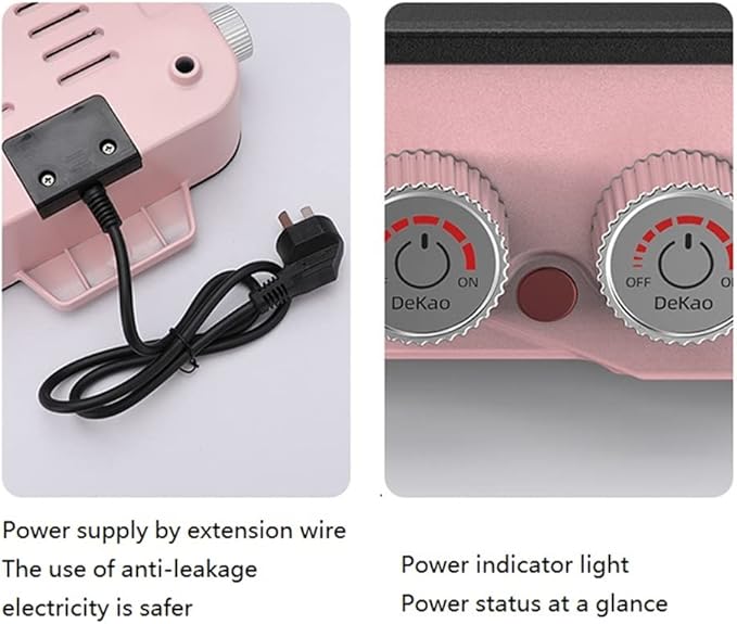 Electric Grill Indoor Hot Pot with Glass Lid & Removable Non-Stick Grill Plate,Separate Dual Temperature Contral, for 2-8 People Family Gathering Friend Meeting Party (pink)