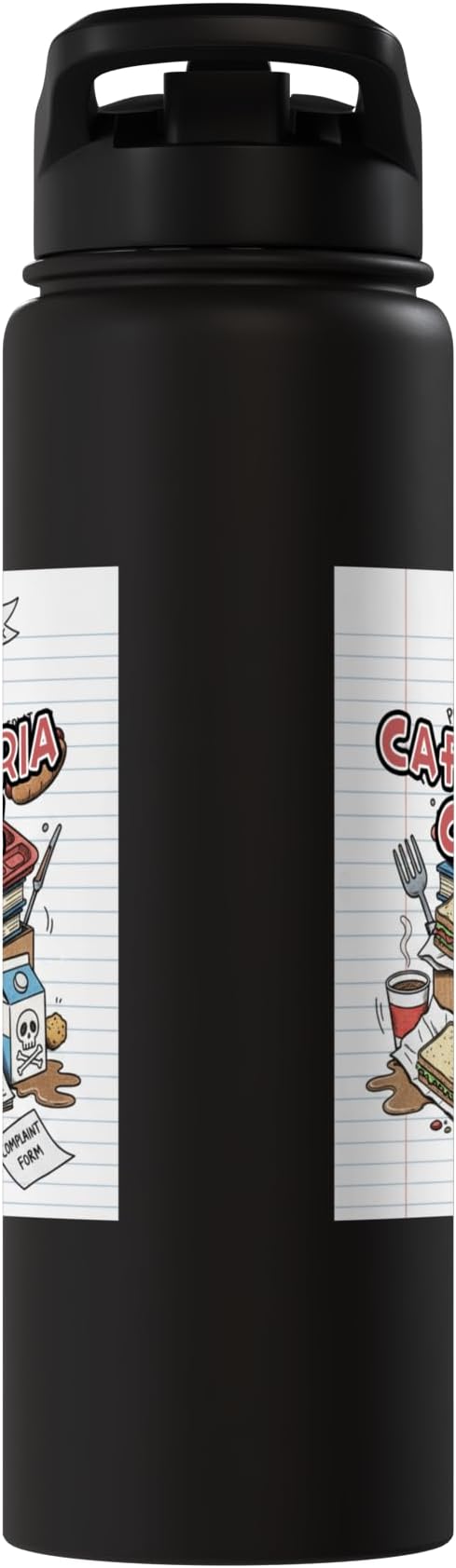 Cafeteria Critic - Student Lunch School Humor Food Chaos Stainless Steel Insulated Water Bottle