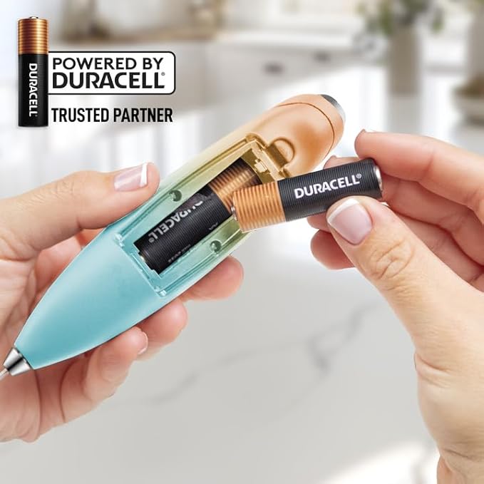 Zulay Kitchen Powerful Milk Frother Wand With 4 AA Duracell Batteries - Ultra Fast Handheld Drink Mixer - Electric Whisk Foam Maker for Coffee, Lattes, Cappuccino, Matcha & Creamer - Sunrise