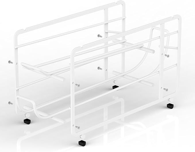 Canyave Soda Can Organizer Storage Rack, 2 Pack Stackable Beverage Soda Can Dispenser Organizer Holder for Refrigerator, Cabinet, Pantry (White)