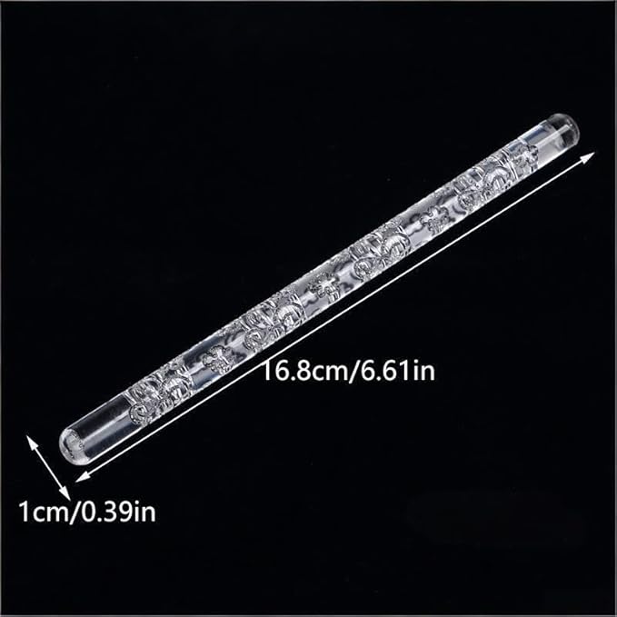 Clear Rolling Pin with Sea Wave Embossing Pattern, Cake Decorating Tool, Pin Baking Tools and Accessories