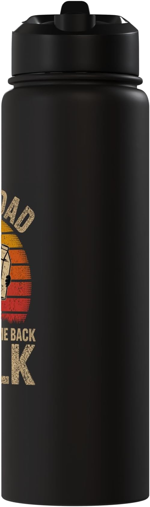 Just A Dad Who Always Came Back With The Milk Raccoon Retro Stainless Steel Insulated Water Bottle