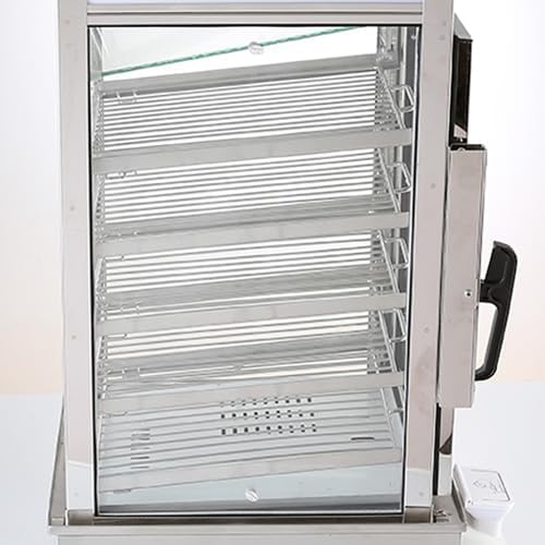 5-Tier Electric Bun Steamer, Commercial Stainless Steel Food Warmer Display with Automatic Temperature Control, for Buns, Baozi, Siomai, Corn, Buffet, Kiosk, Restaurant