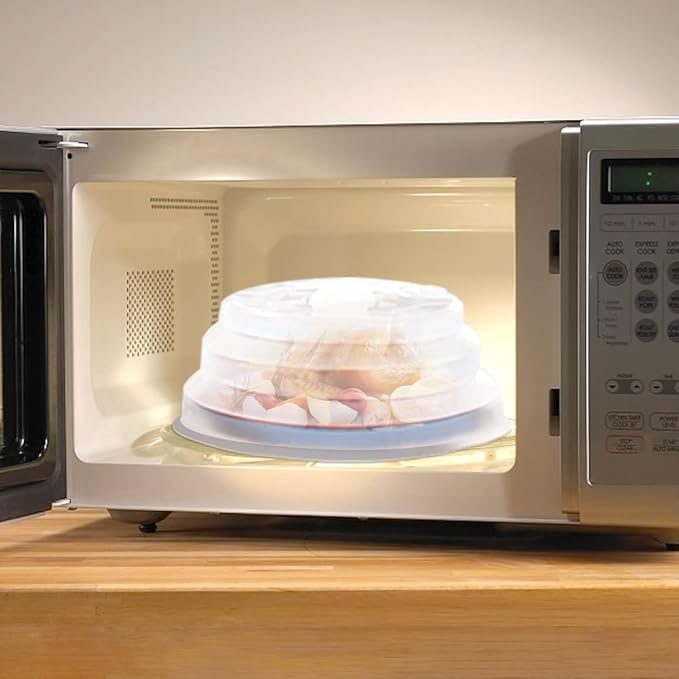 2 in 1 Microwave Cover - Versatile Mat & Splatter Guard - 12 Inch, Collapsible, Silicone Trivet