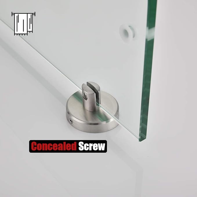 JQK Bathroom Glass Shelf, Shelf with 29 Inch Towel Bar Tempered Glass Shower Storage 30 by 5 inches, 304 Stainless Steel Brushed Finish Wall Mount, TGS100L30-BN