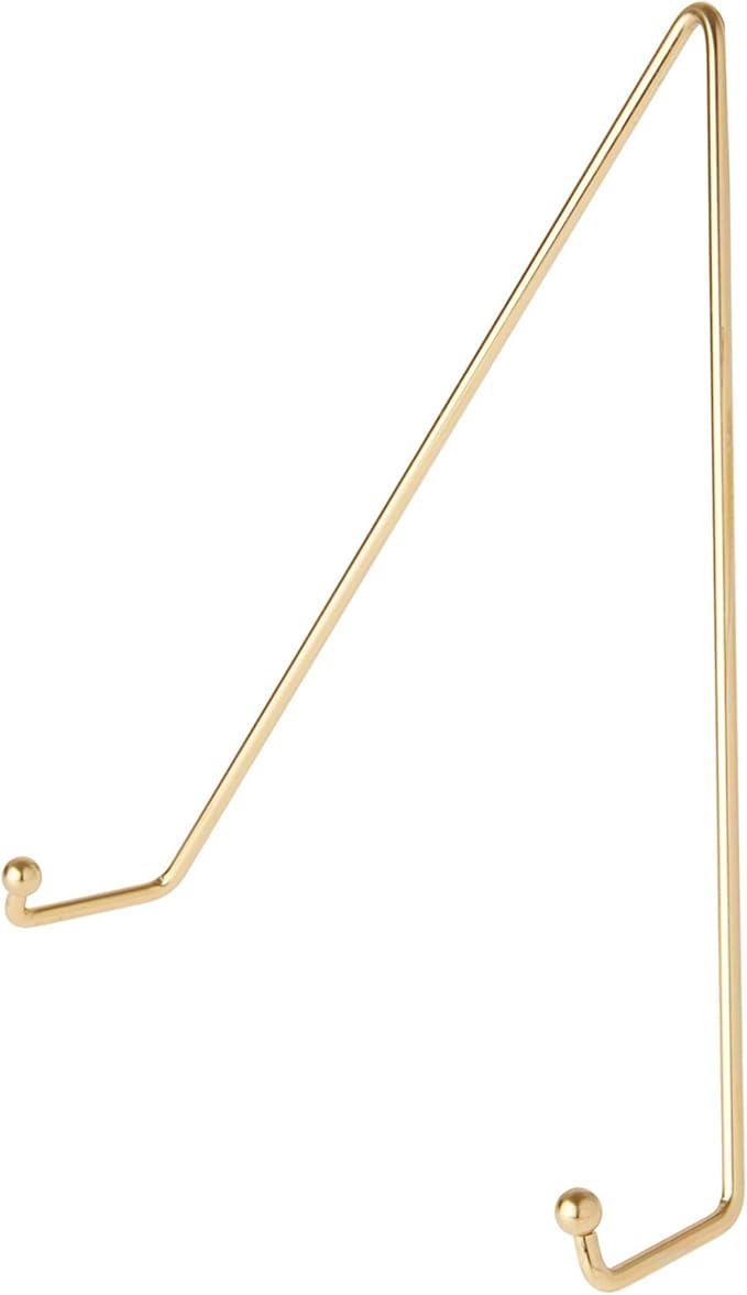 Bard's Shiny Gold-Toned Wall Mountable Plate Hanger, 10" H x 8.25" W x 2" D (for Plates 10" - 14")