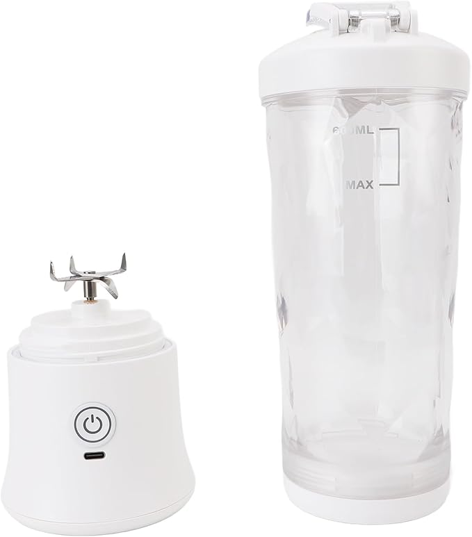 Portable Blender Mini Blender Personal 600ml 18000RPM USB C Rechargeable with Stainless Steel Blades RGB Light for Travel Gym Home