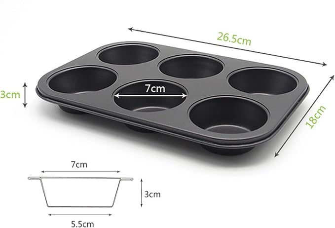Yorkshire Pudding Pan Pop Over Baking Pans Popover Pans Nonstick 6 for Oven Baking, Frittatas, Muffins, Quiches, Pudding Cakes
