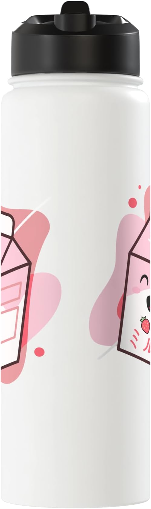Kawaii Milk Cow Retro Japanese Strawberry Strawberry Milk Stainless Steel Insulated Water Bottle