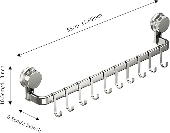 2026 Upgrad Wall Hooks Rack, Space Saving Utensil Holder for Kitchen Bathroom, No Drilling Wall Mounted Accessory Hanger, Kitchen Rail for Hanging Cooking Utensils Mugs Spoons (White_F)