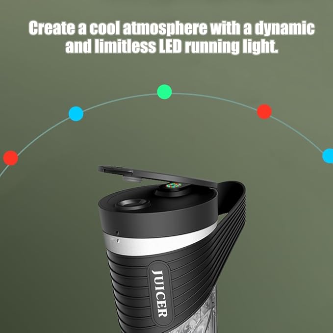 Portable Blender 460ml for Shakes Smoothie Juice, for Travel Gym Office, 4000mAh Type-C Rechargeable Personal Blender with 6 Sharp Blades Powerful 22000r/m Water Bottle Cup (Blue)