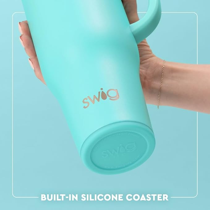 Swig Life 40oz Mega Mug, 40 oz Tumbler with Handle and Straw, Cup Holder Friendly, Dishwasher Safe, Extra Large Insulated Tumbler, Stainless Steel (Under the Sea)