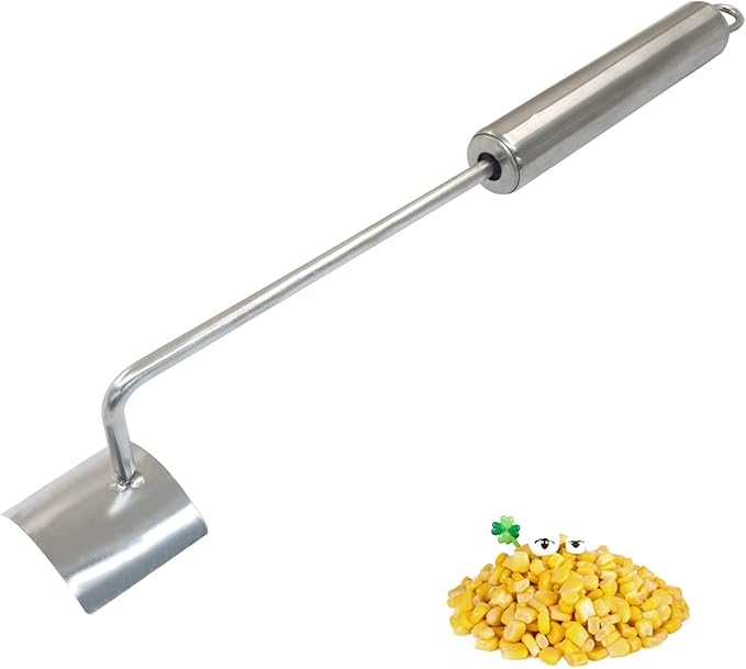 Stainless Steel Corn Peeler, Long Handle Corn Stripper Corn Cutter, Corn Cob Remover Corn Shucker for Home Kitchens/Outdoor Dining Enthusiasts