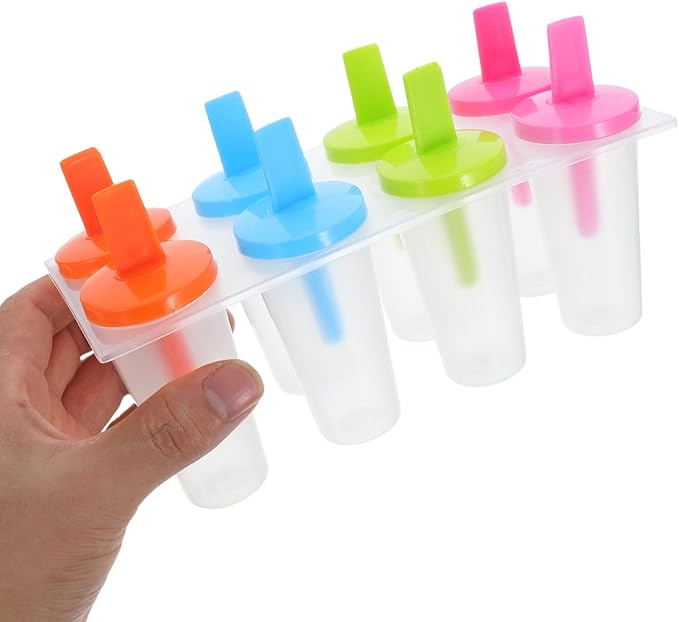 DOITOOL Ice Pop Molds for Kids and Adults Reusable Diy Maker Easy Release Plastic Ice Cream Mold with Lid 2.95X4.72X1.57In Perfect for Summer Treats and Parties