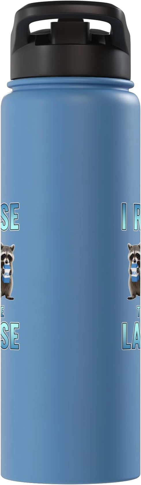 I Refuse To Tolerate Lactose Funny Raccoon Humor Stainless Steel Insulated Water Bottle