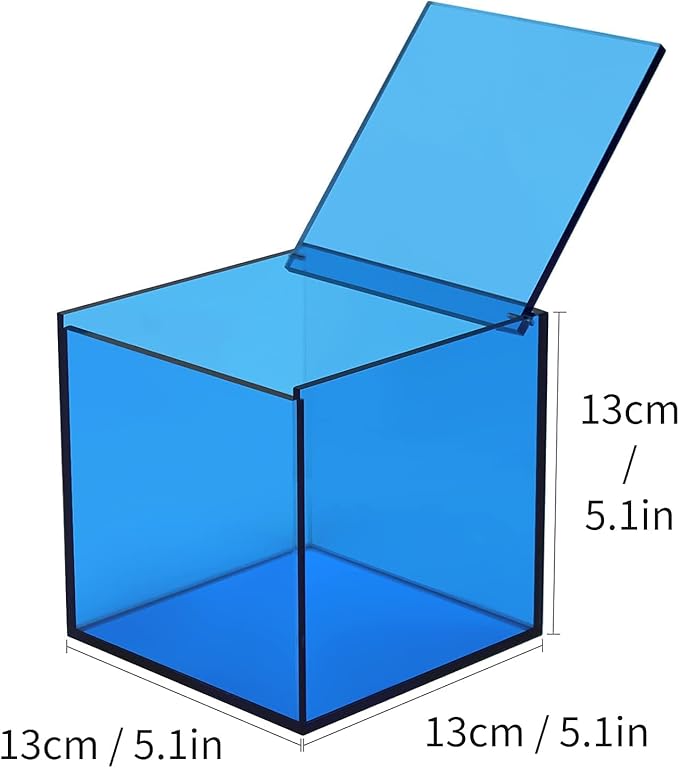 Coffee Capsule Storage Box Coffee Pod Holder Organizers Accessories Anti Dust Durable Clear Acrylic Box for House and Office Use, Blue, 5x5 In