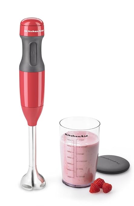 KitchenAid KHB1231WM Watermelon 2-Speed Hand Blender, 8"