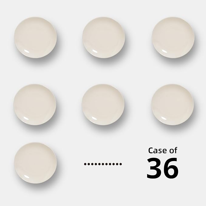 Stoneware Coupe Commercial Grade Dinnerware, Ivory, Plate 7.25", Case of 36