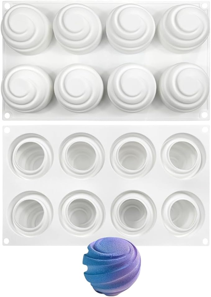mostsom Sea Octopus Tentacles Silicone Mold Round Star Shaped Baking Mold Cake Border Fondant Molds Cake Decorating Tools (I 11.88x6.92x2.48 Inch)